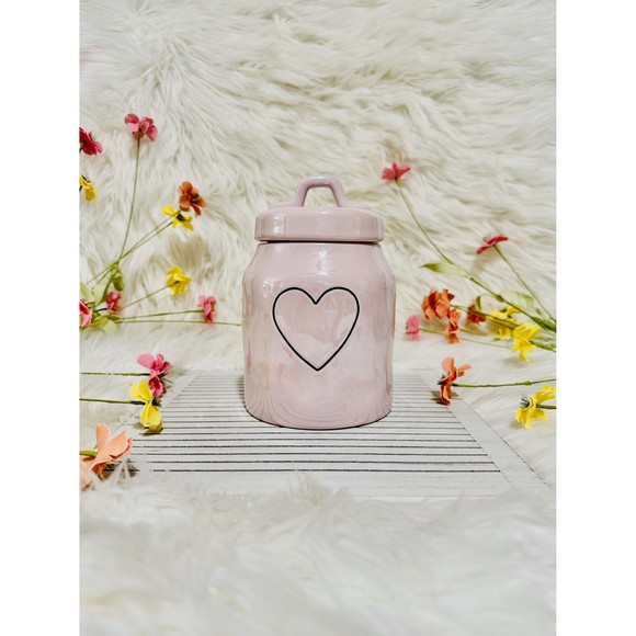 Authentic Rae Dunn Pink Iridescent Vday Spring Easter Canister Holiday Decor - Picture 4 of 5
